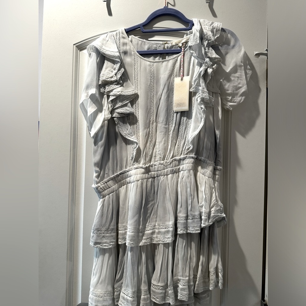 LoveShackFancy Natasha Mini Dress in Bedroom Blue NEVER WORN
